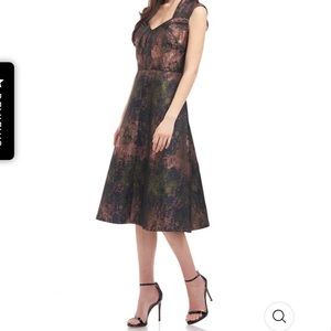 NWT KAY UNGER MEADOW MIDI DRESS